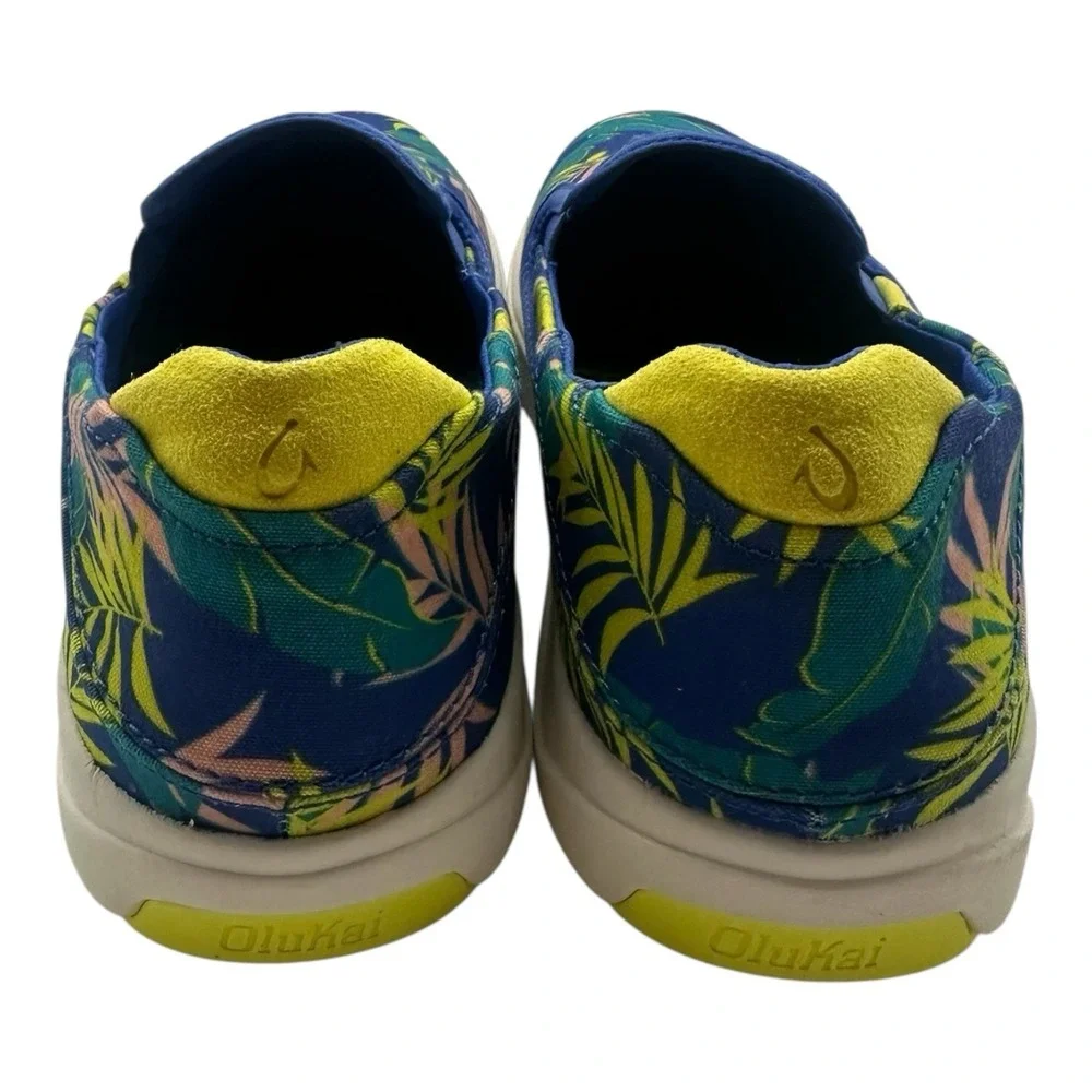 Olukai Lae'Ahi Pa'i Shoes Mens Sz 12 Sunset Blue Aloha Slip On Sneakers Tropical